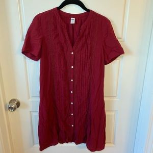 Old Navy Maroon Button Down Dress